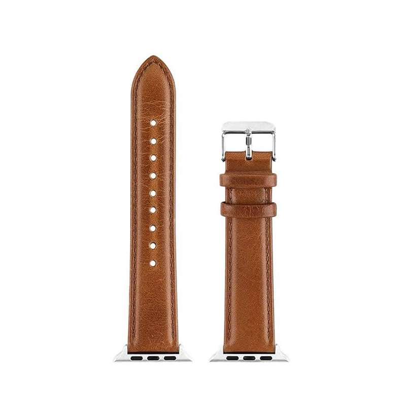 Genuine Leather Strap for 38/40/41mm Apple Watch- Light Brown