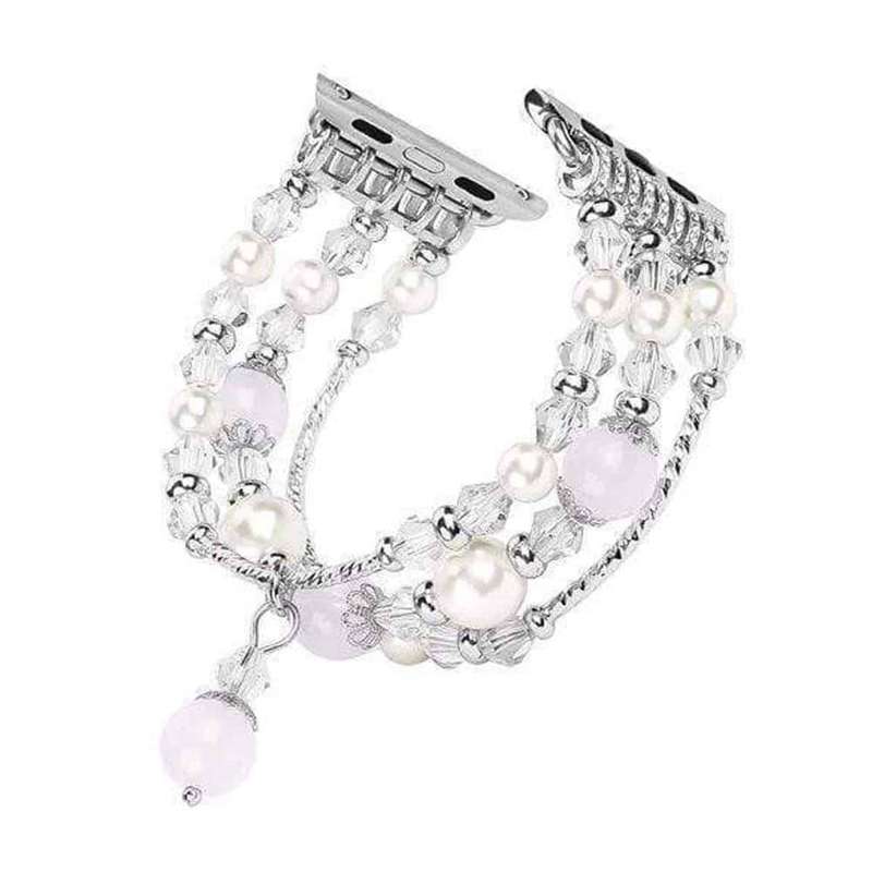 Jewellery Bracelet Strap for 38/40/41mm Apple Watch (S-M-L) - White