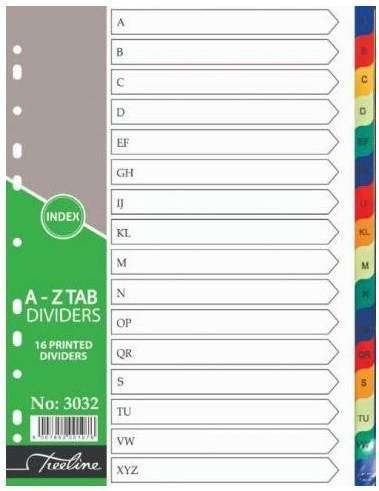 TREELINE FILE DIVIDER A4 PVC A TO Z TAB