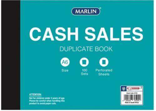 Marlin A6 Duplicate Cash Sale Book