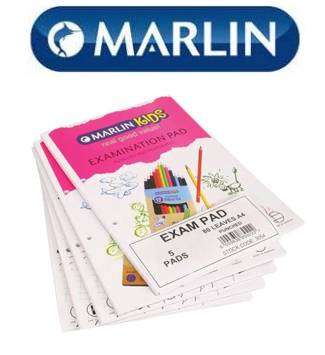 MARLIN EXAM PAD A4 PUNCHED 80PAGE 5PACK