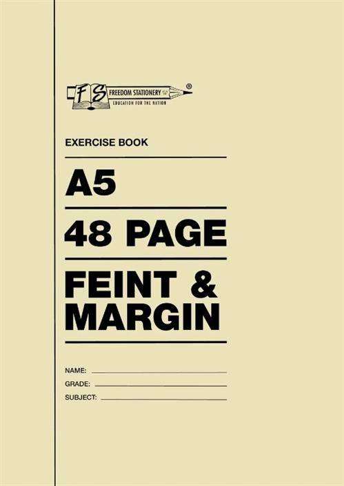 FREEDOM EXER. BOOK A5 48PG F/MARGIN 5PK