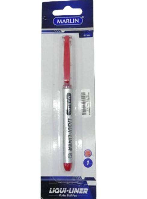 Marlin Liqui Liner Roller Ball Pen Red Single ? Medium