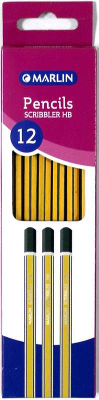 MARLIN HB PENCIL BLUE/YELLOW BOX OF 12