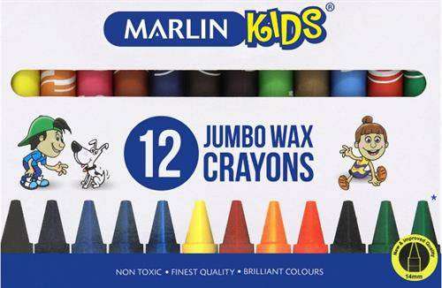 MARLIN KIDS 12 JUMBO WAX CRAYONS