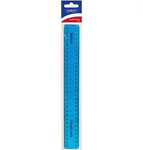 MARLIN FLEXIBLE 30CM BLUE RULER