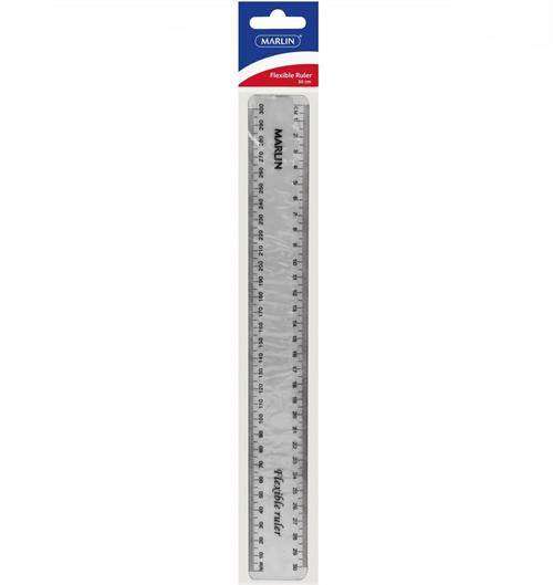 MARLIN FLEXIBLE 30CM CLEAR RULER