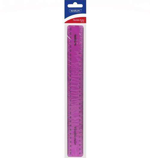 MARLIN FLEXIBLE 30CM PINK RULER