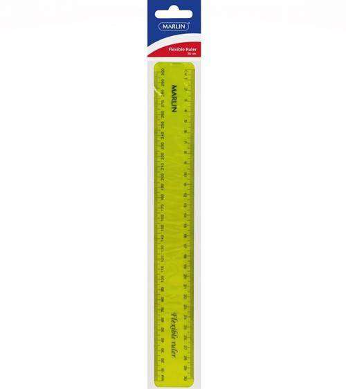 MARLIN FLEXIBLE 30CM YELLOW RULER