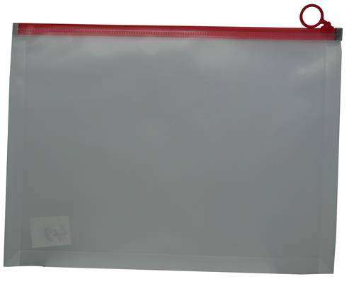 BRAINWARE PVC ZIP DOCUMENT POUCH RED