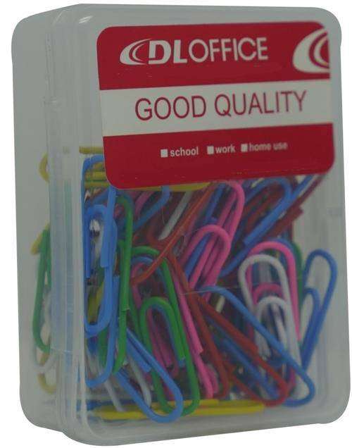 DLOffice Multicolour 28mm Paper Clips Plastic Tub of 70