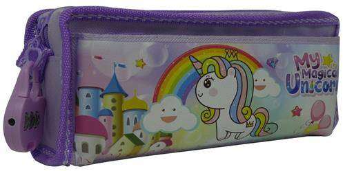Brainware Fabric 2 Pocket 20cm Pencil Bag With Combination