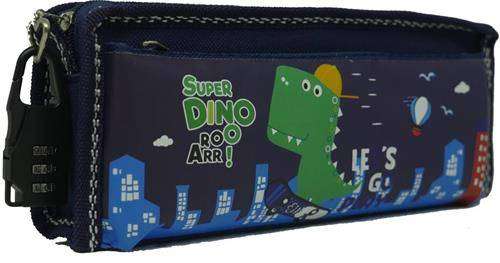 Brainware Fabric 2 Pocket 20cm Pencil Bag With Combination