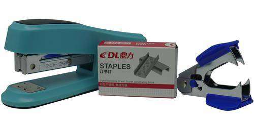 DLOffice Basic Mini Half Strip Stapler Set Blue ? Includes