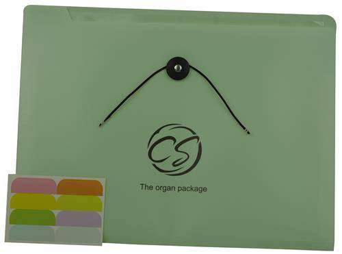 Brainware 8 Compartment Expanding File Organiser Green