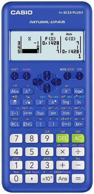 Casio FX-82ZA Plus II Scientific Calculator Blue
