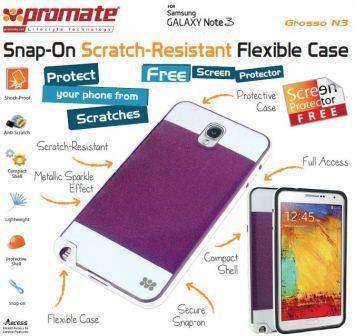 Promate Grosso.N3-Snap-On Scratch-Resistant Flexible Case-Red,