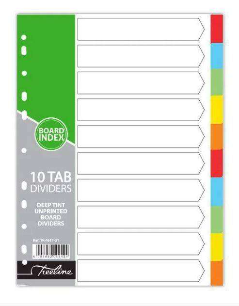 Treeline A4 File Divider Board Tab 1