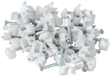 NOBLE ROUND CABLE CLIPS 9MM WHITE 100 PC
