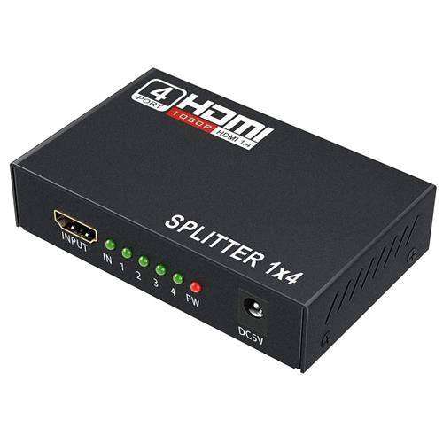 UniQue 4 Port HDMI 1080P Splitter, Retail Box, No Warranty