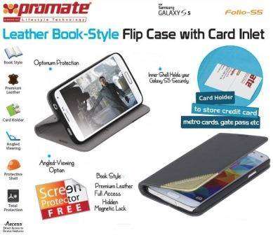 Promate Folio S5 Bookcover with inside card pocket Colour:
