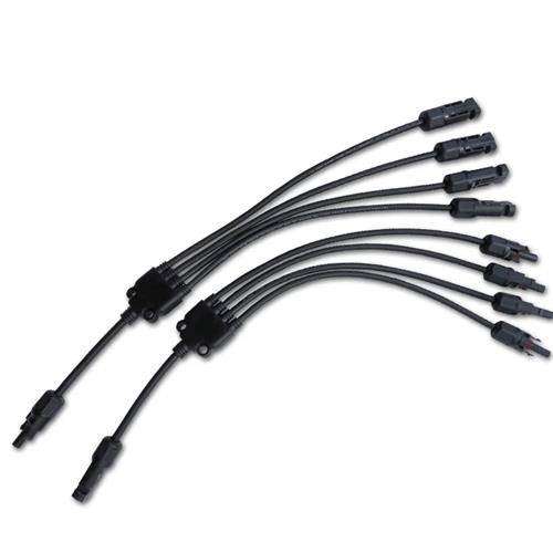 Solarix MC4 Y Connector 4 Way To 1 Way Solar Panel Combiner Cable Set