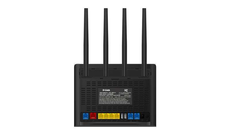 D-Link Wireless AC1200 Dual band  4-Port LAN, Fibre / ADSL2 / VDSL2 Gigabit wifi router