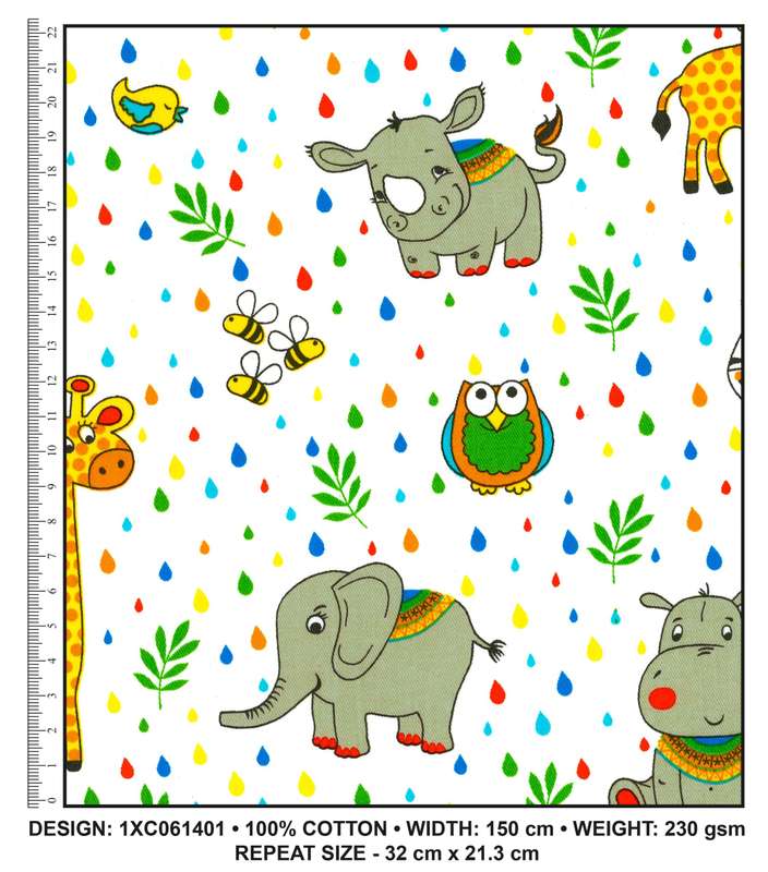 Da Gama 100% Cotton Fabrics Fun Safari 1XC061401