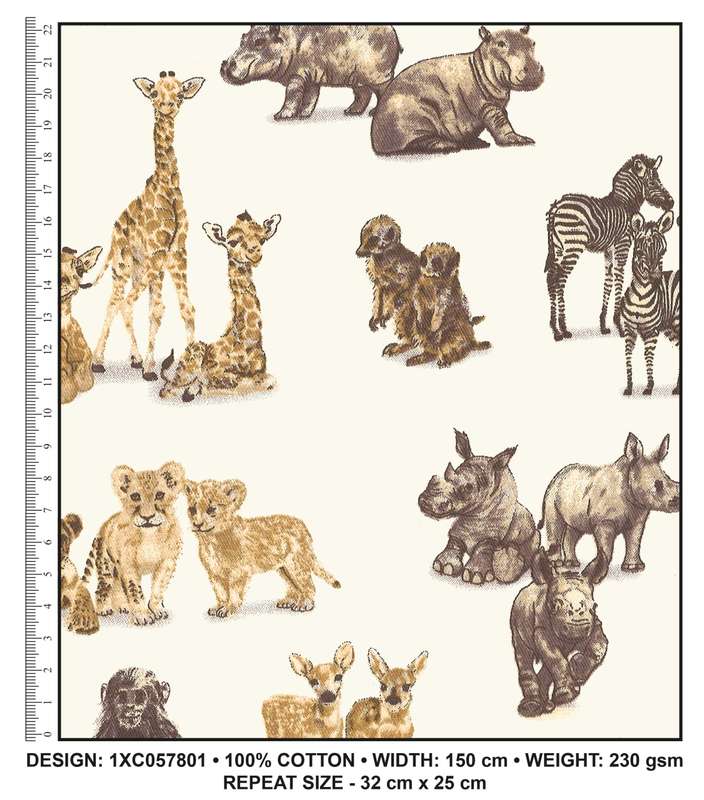 Da Gama 100% Cotton Fabrics Kidz Safari 1XC057801