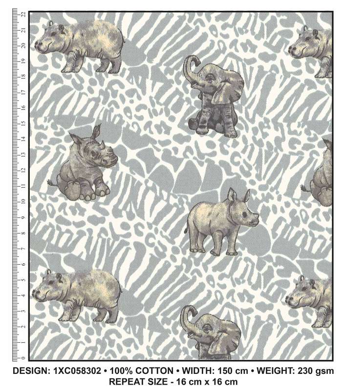 Da Gama 100% Cotton Fabrics Kidz Safari 1XC058302
