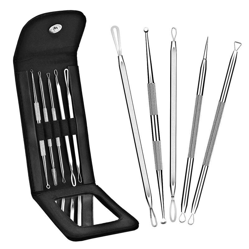 Naturitec Iris 5 Piece Blemish Removal Kit In Black Leather Case With Mirror