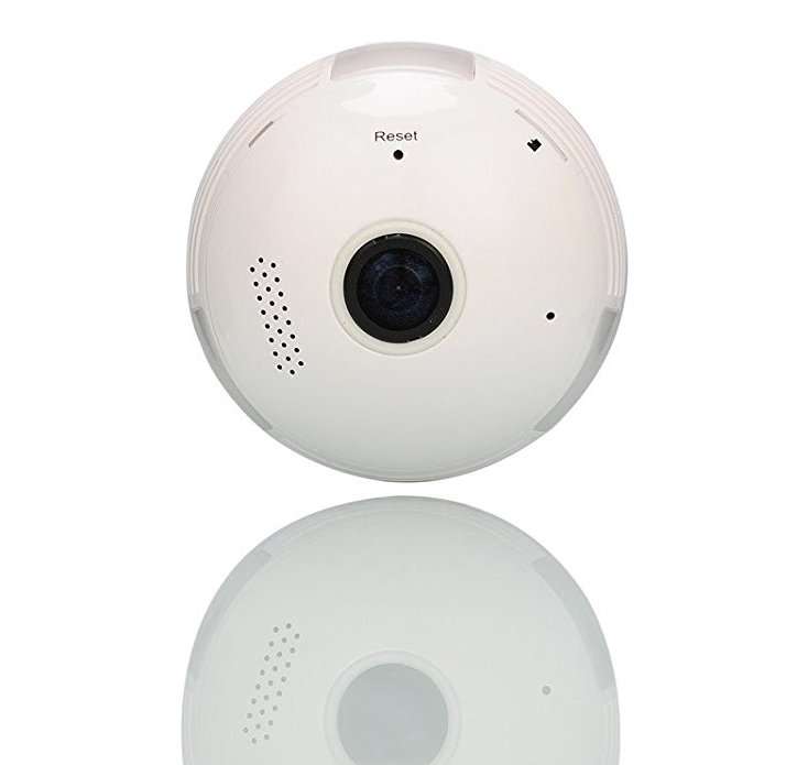 Optodio Light Bulb Wireless WIFI IP Security Camera Panoramic 360 Degree 960p White