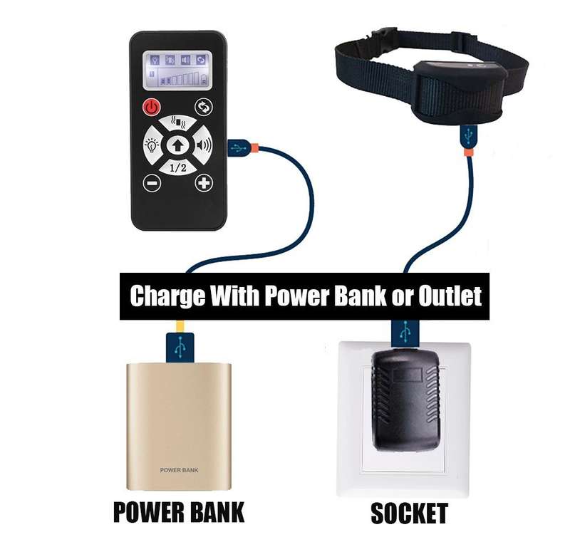 Krohnio Non-Shock 730m Anti-Bark and Dog Training Collar - Vibrate/Tone/Light