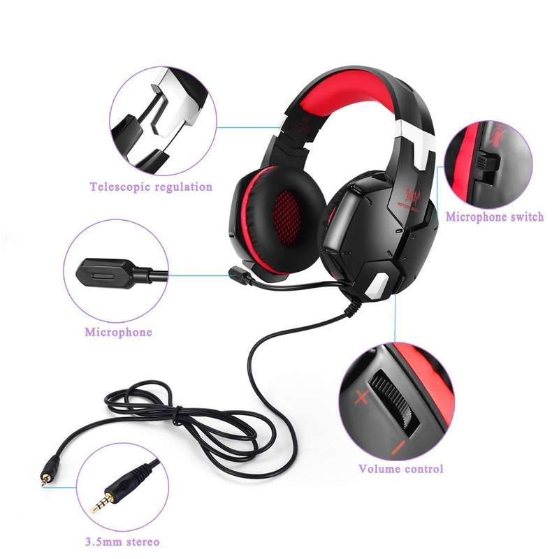 KOTION EACH G1200 Gaming Headset Black-Red