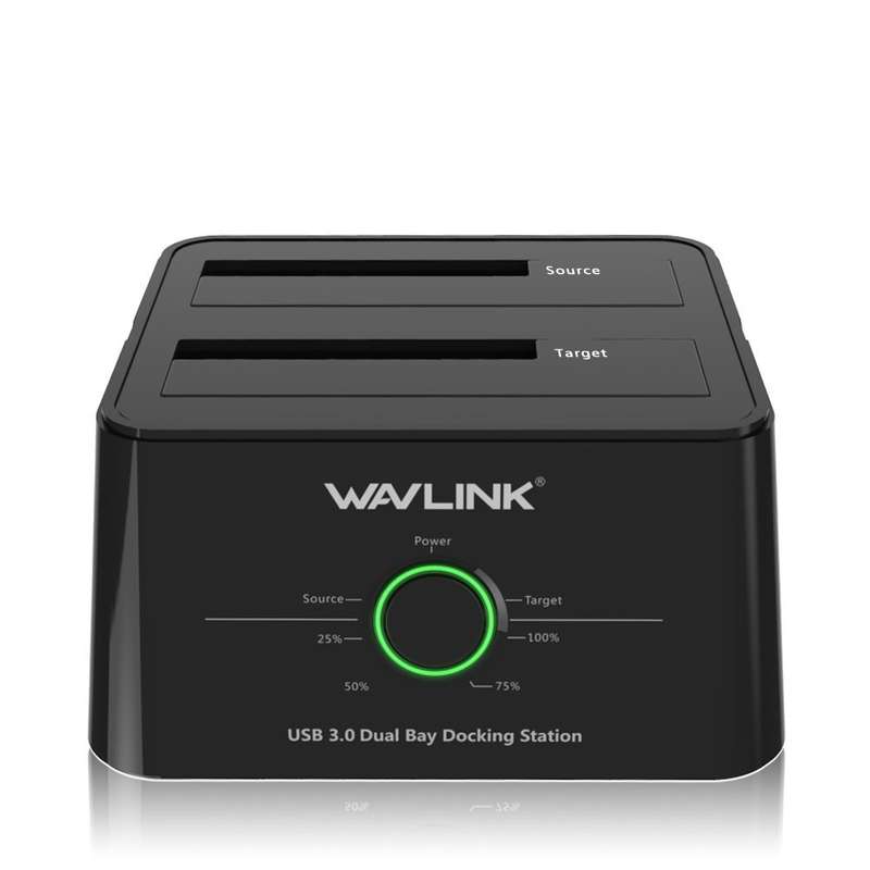 WAVLINK USB 3.0 Dual-Bay Hard Drive Docking Station For 2.5/3.5Inch HDD/SSD