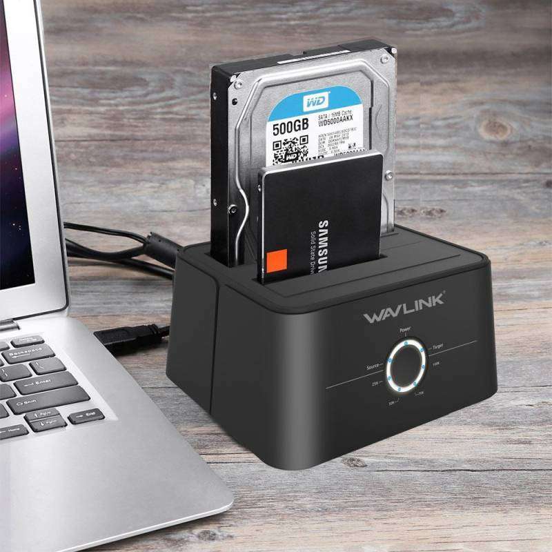 WAVLINK USB 3.0 Dual-Bay Hard Drive Docking Station For 2.5/3.5Inch HDD/SSD