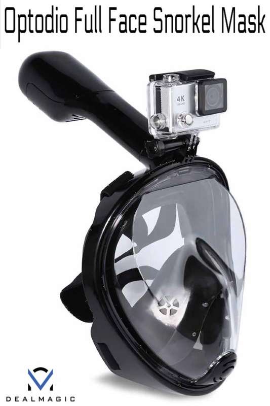 Full Face Snorkel Mask - Black (Size: L/XL)