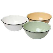 Enamel Bowl 16cm 6's