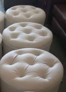 Vinyl Leather Round Ottomans