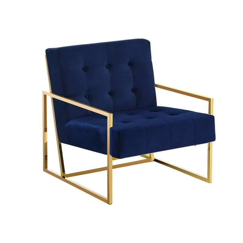 Steel Framed Velvet Arm Chair