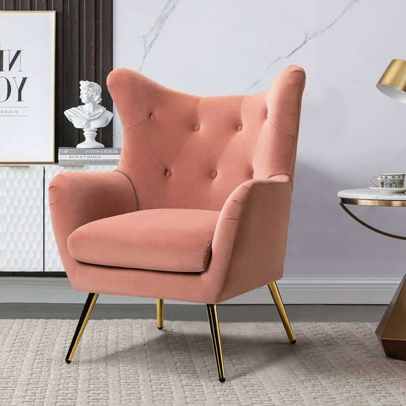 Velvet Curved Accent Chair