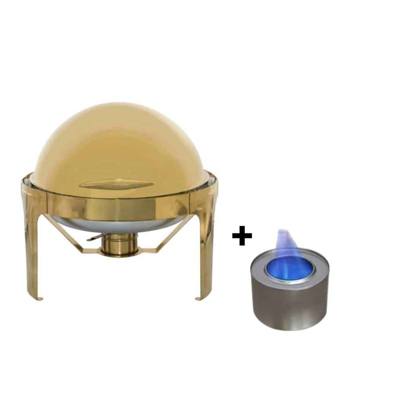 Chafing Dish Gold Roll Top No Window