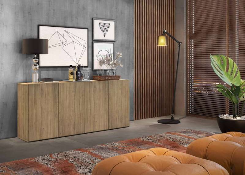 Modern 4 Door Multifunctional Side Cabinet