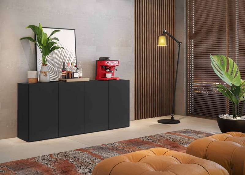 Modern 4 Door Multifunctional Side Cabinet