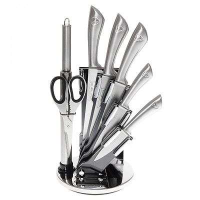 Royalty Line -  8 Pieces Stainless Steel Knife Set With Rotating Stand (READ BEFORE BIDDING)