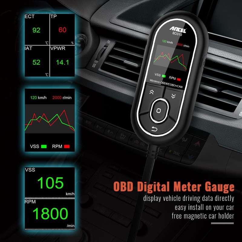 ANCEL BD310 OBD2 Diagnostic Bluetooth LCD Scanner - Open Box