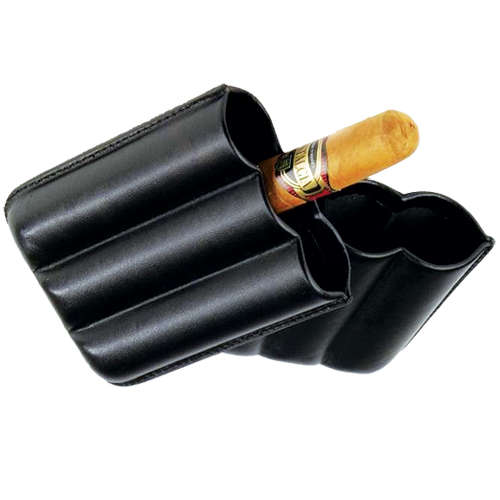 Cigar Holder - Black Leather Robusto 3 (CIG009)