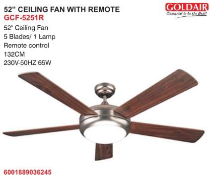 Goldair 132cm Ceiling Fan with remote (GCF-5251R)