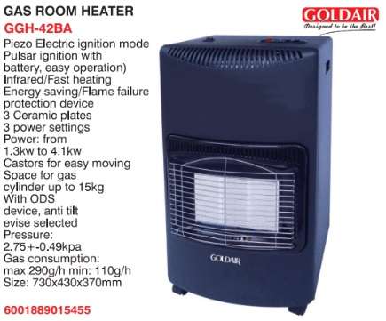 Goldair gas room heater (GGH-42BA)