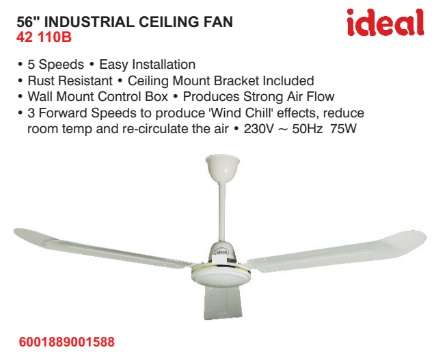 Ideal 56 inch Industrial Ceiling Fan (42 110B)